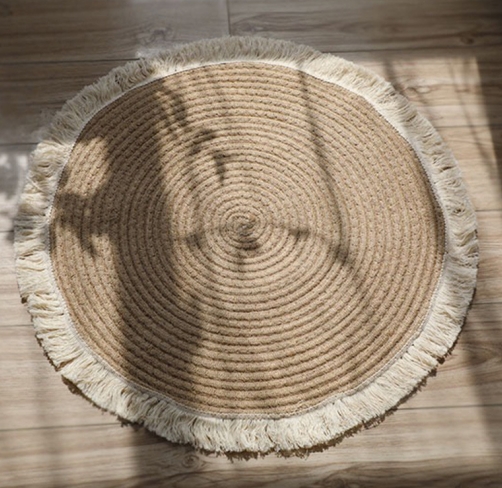 hand made cotton rope floor mats with tassels