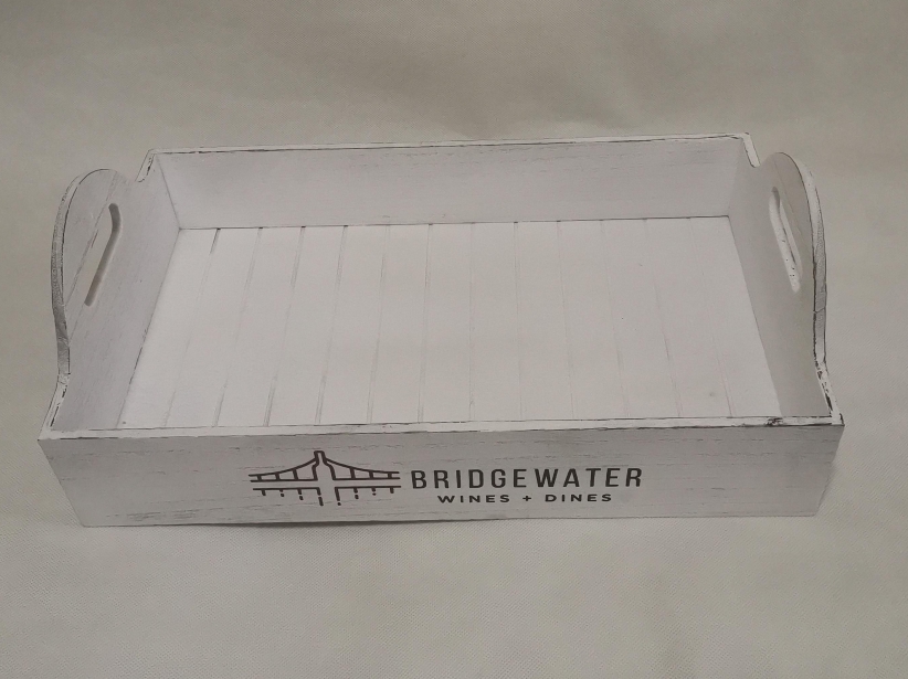 wooden tray wooden gift basket logo printed accepted